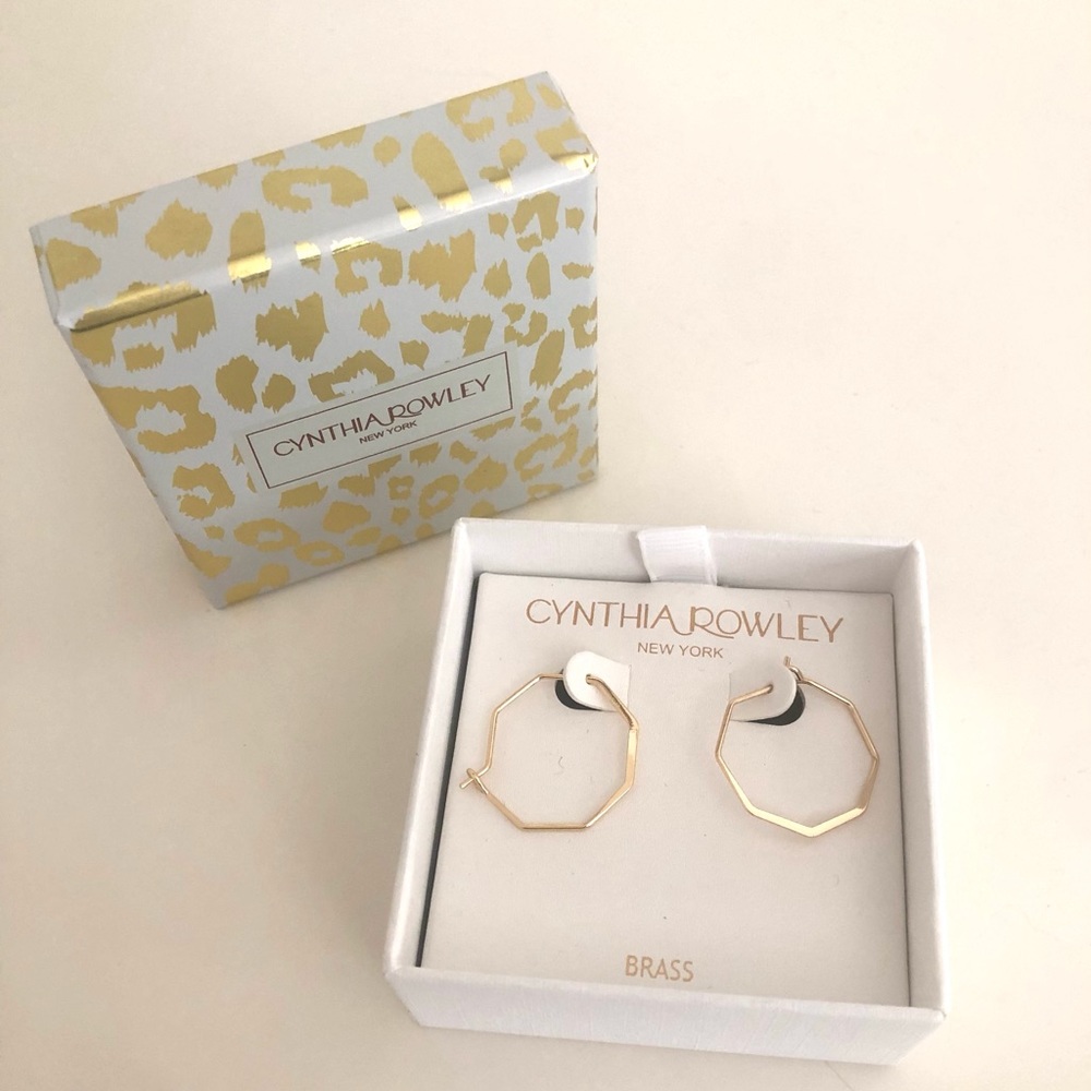 Cynthia Rowley Brass Angular Hoop Earrings - NWOT/ Never been worn
